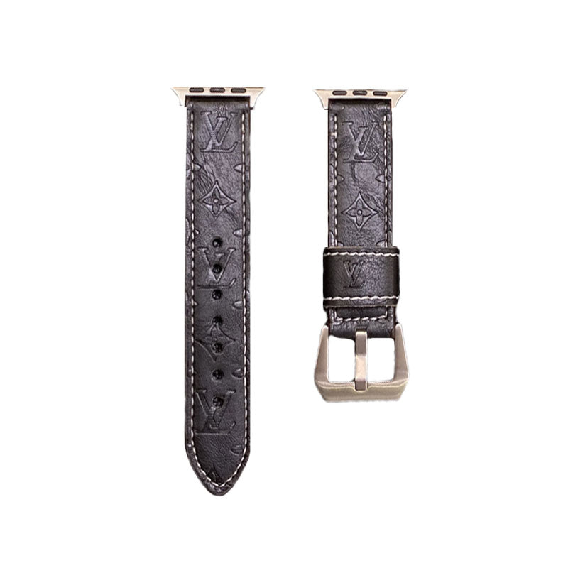 Lädermonogram Apple Watch Band Leather Brown-YH24422