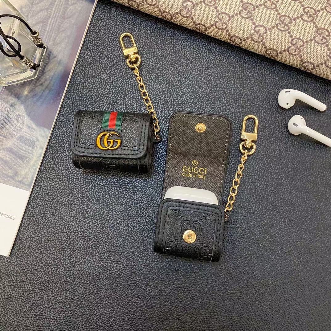 Leather GG AirPods Cases Black-LT241704