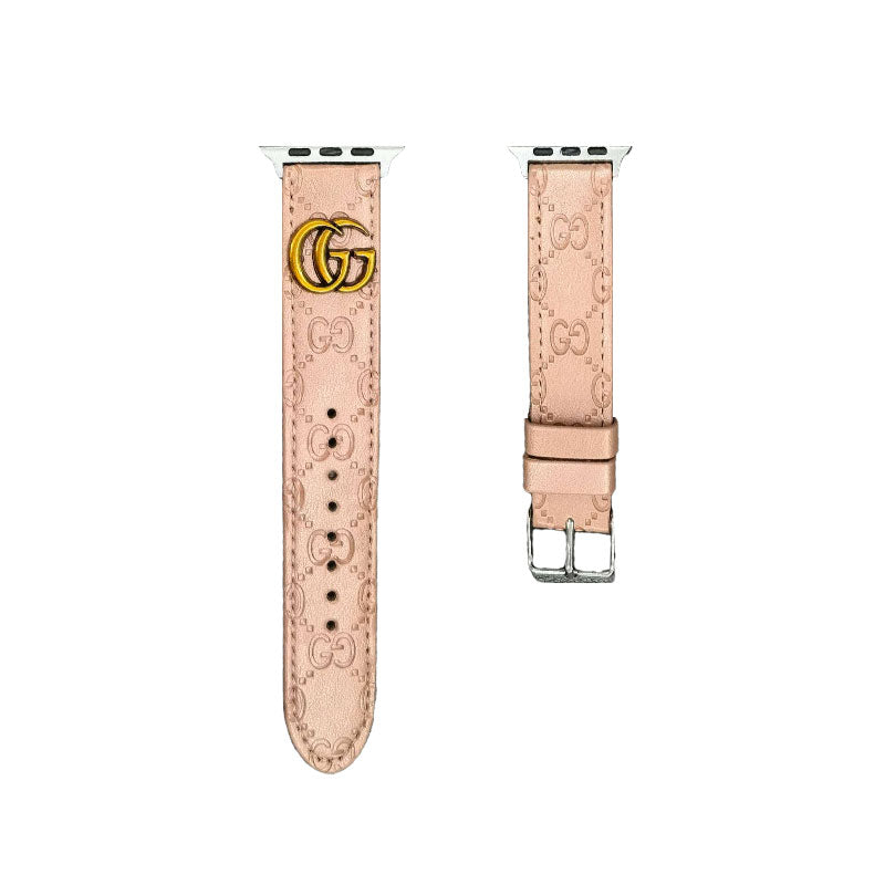 Cuir GG Band de montre Apple Black-yh24422