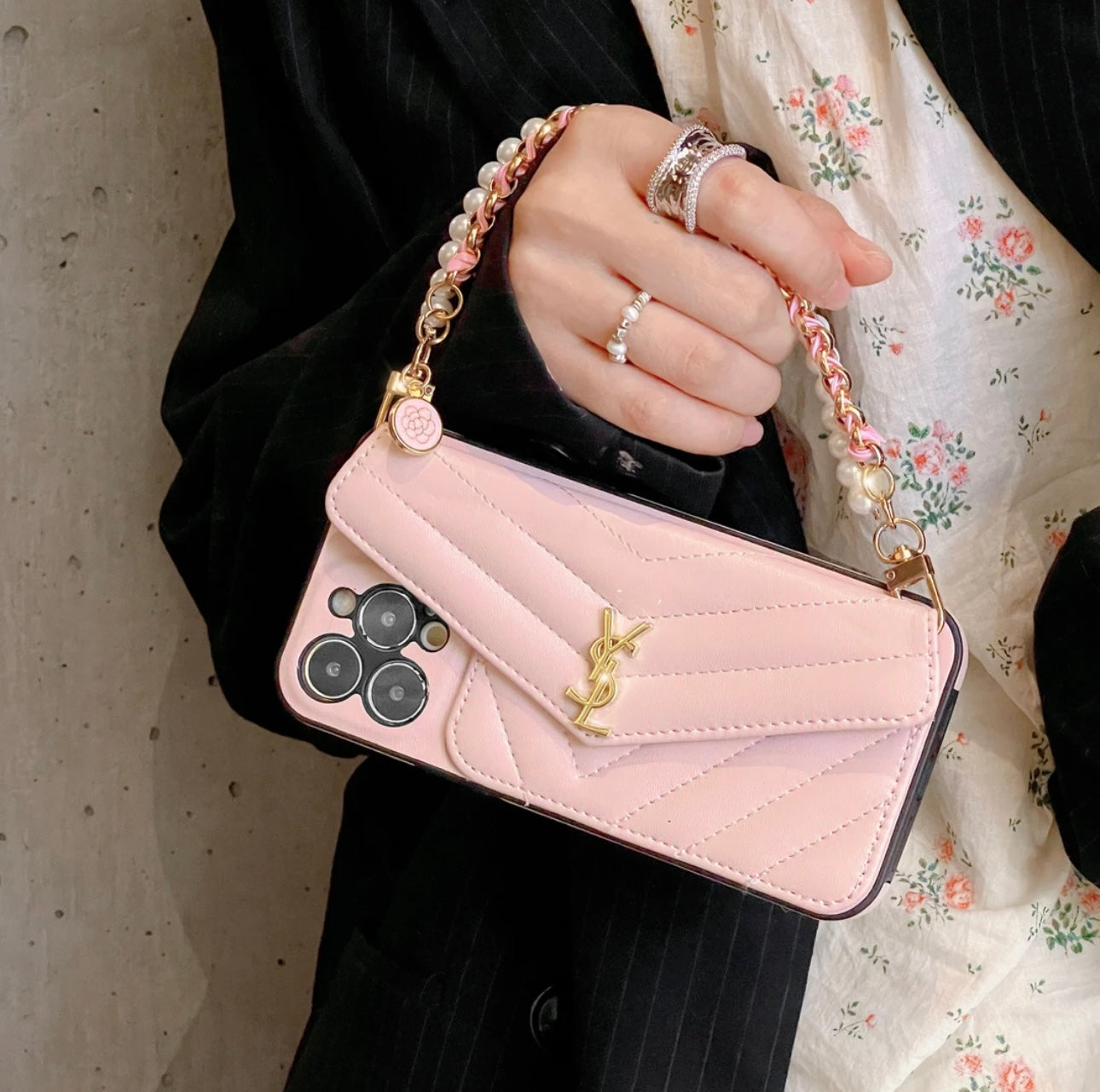 YSL Luxurious iPhone Case(With chain)