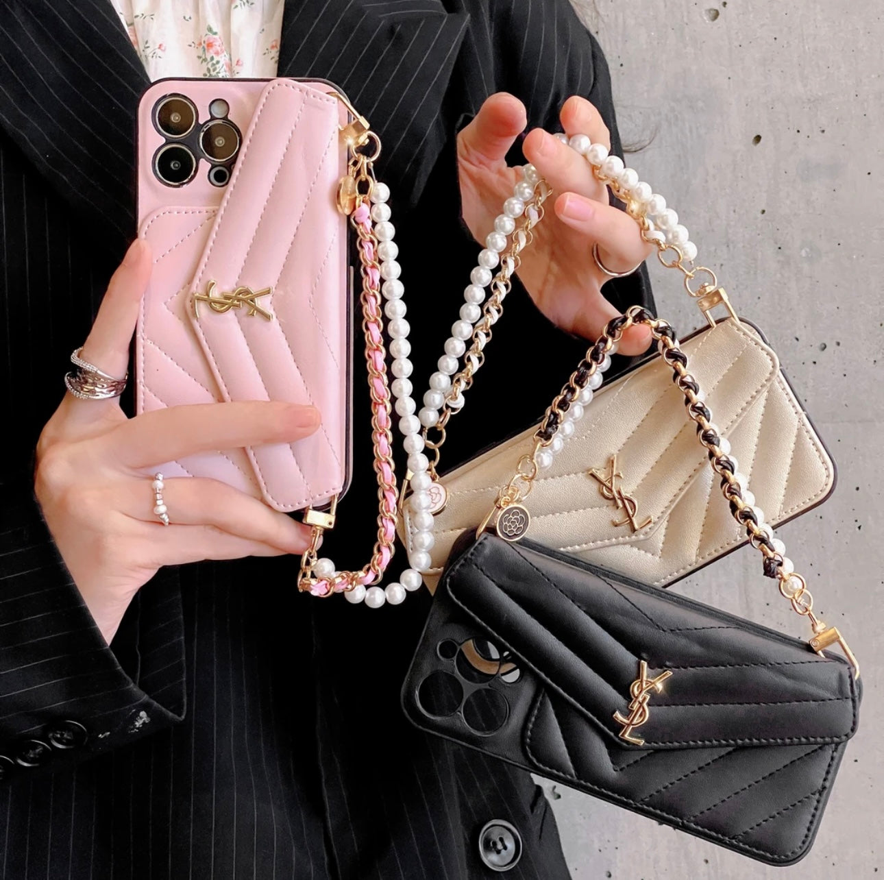 YSL Luxurious iPhone Case(With chain)