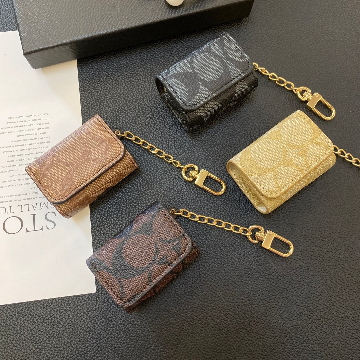 Lúxusþjálfari Airpods mál Black-YH240425
