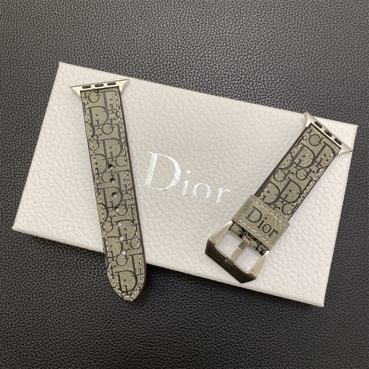 Lær CD Apple Watch Band Gray-Yhk240509