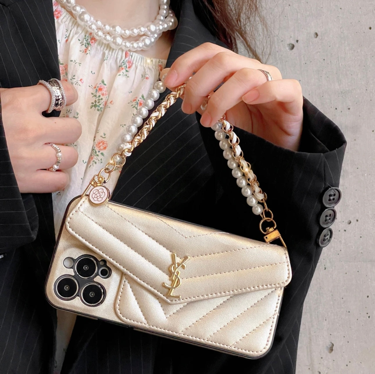 YSL Luxurious iPhone Case(With chain)