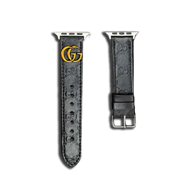 Læder GG Apple Watch Band Black-YH24422