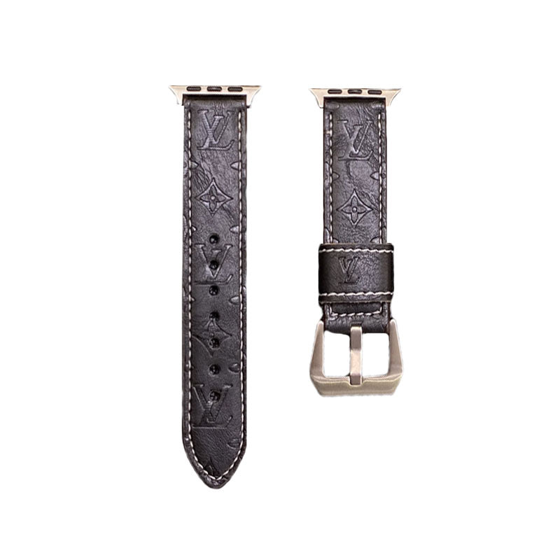 Lædermonogram Apple Watch Band Leather Brown-YH24422