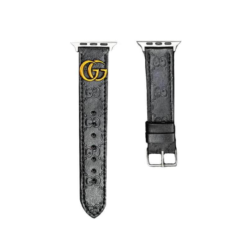 Læder GG Apple Watch Band Black-YH24422