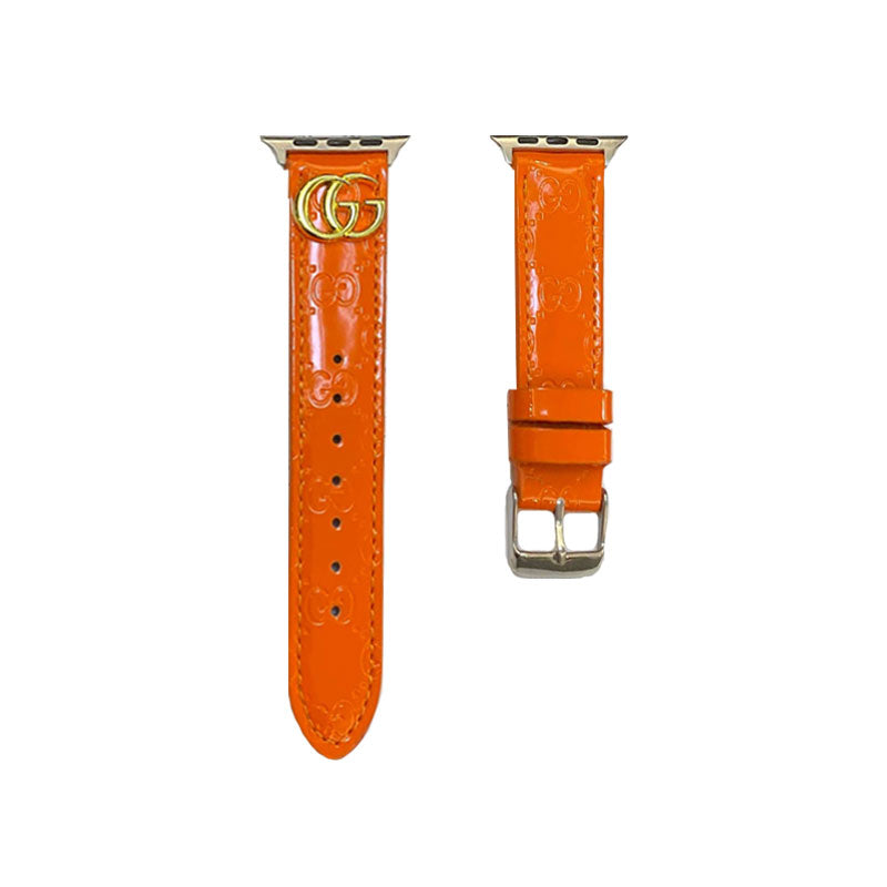 Cuir GG Band de montre Apple Orange-LGK240509