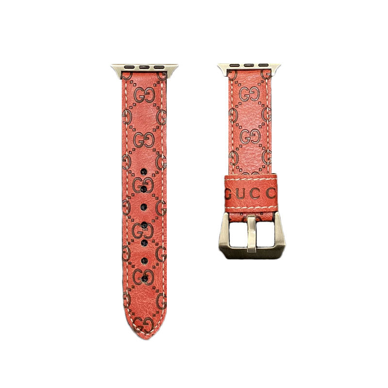 GG Apple Watch Band Leer Rood-SW24422