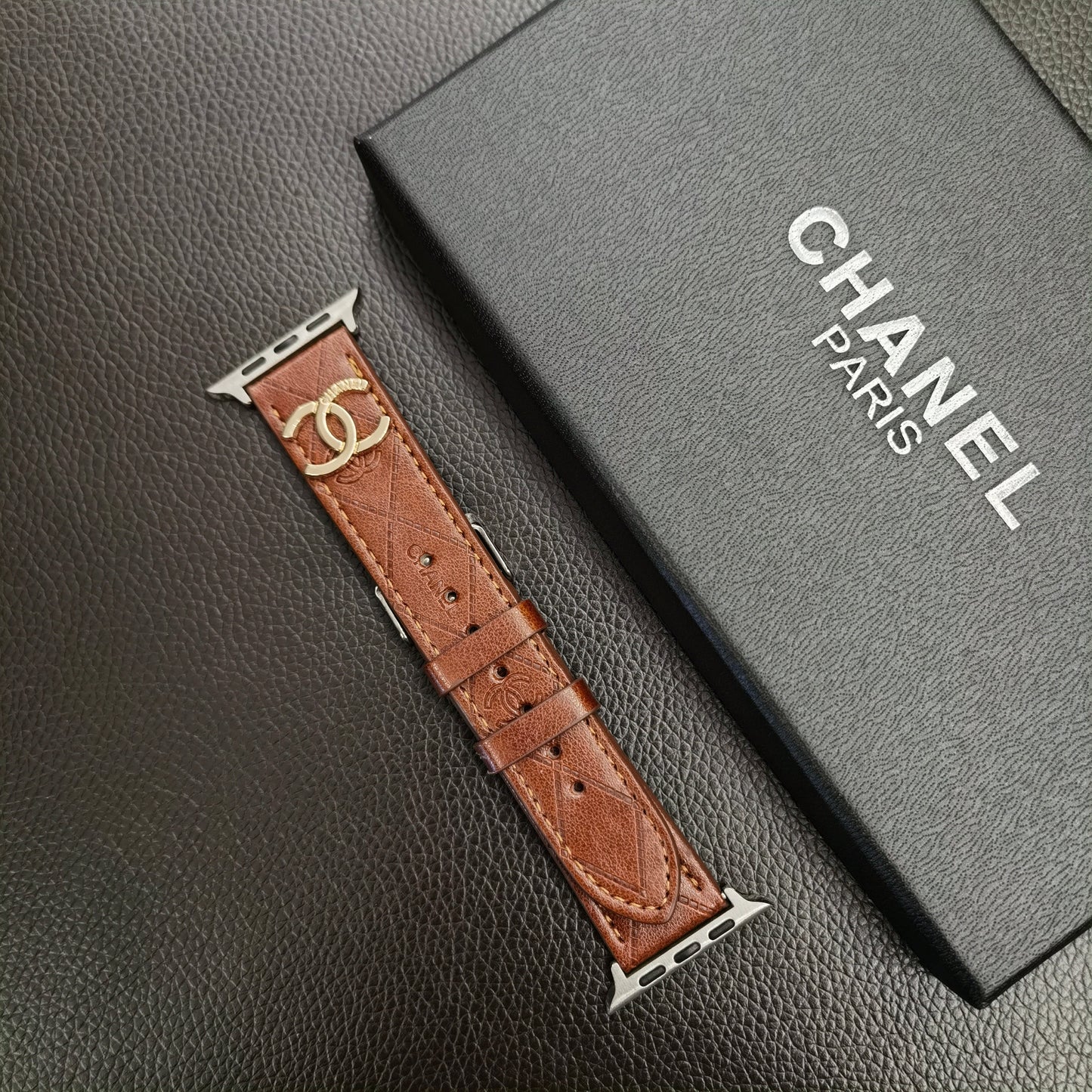 Luxury CC Apple Watch Band Brown-yhk2405059