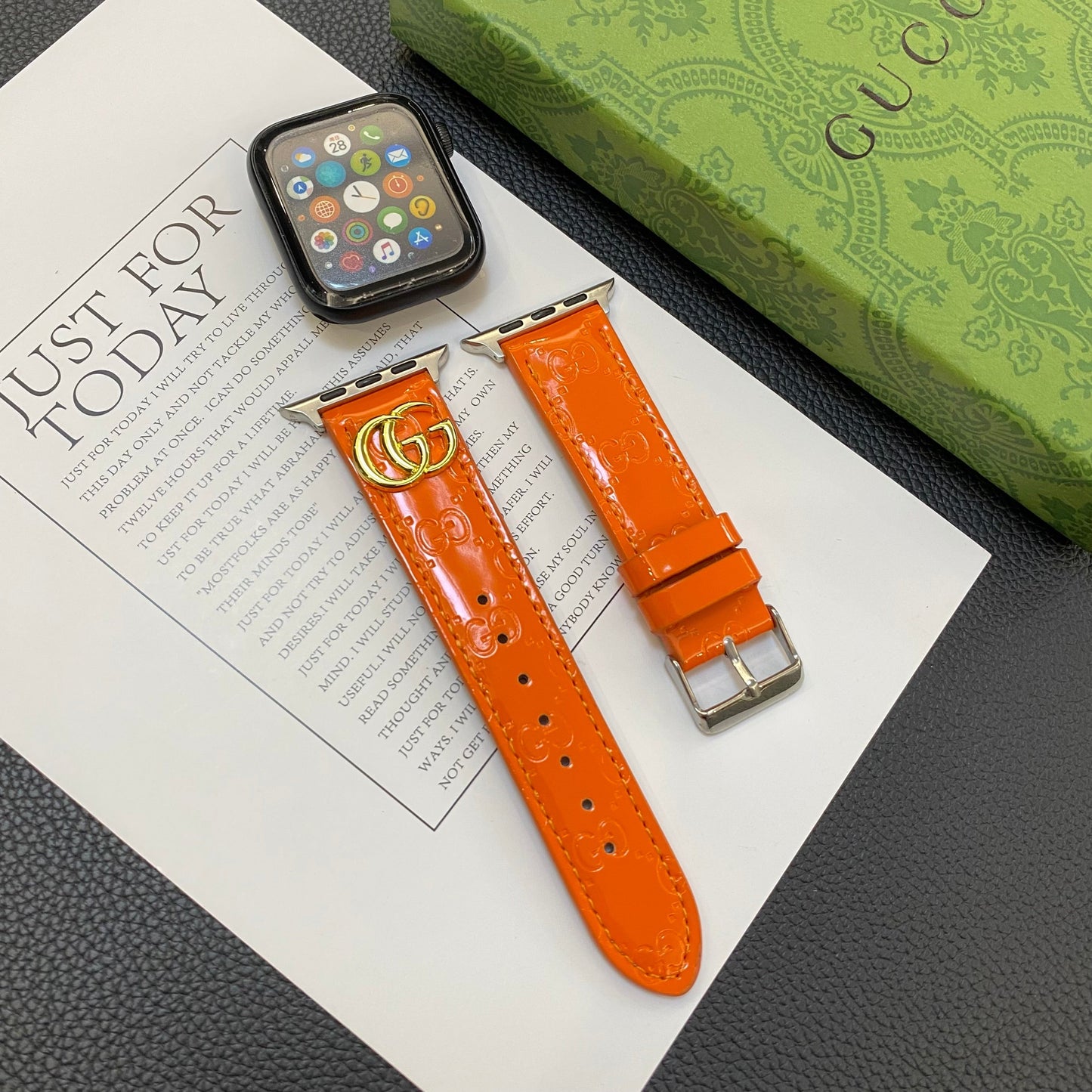 Leder gg Apple Watch Band Orange-LGK240509