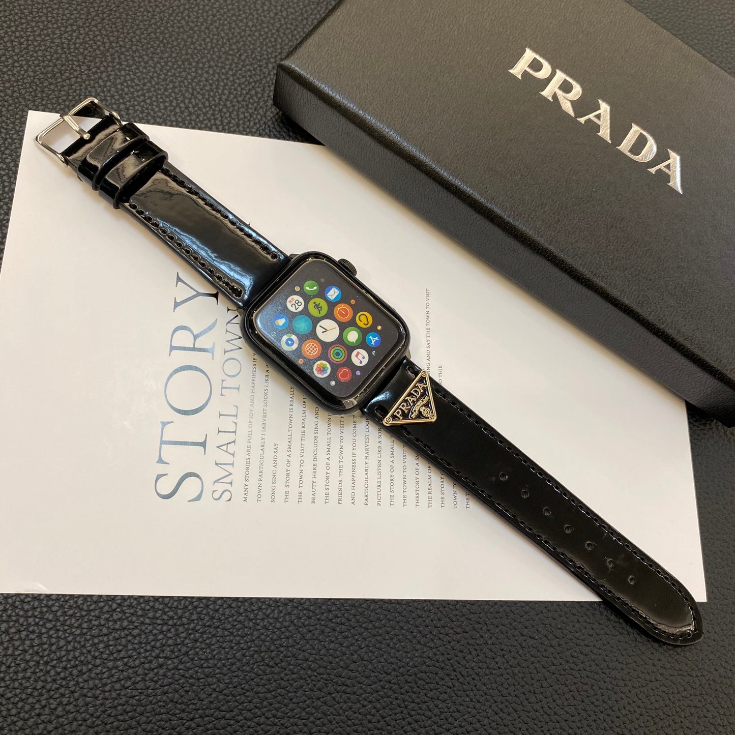 Prada Apple Watch Band Black-LPK240509