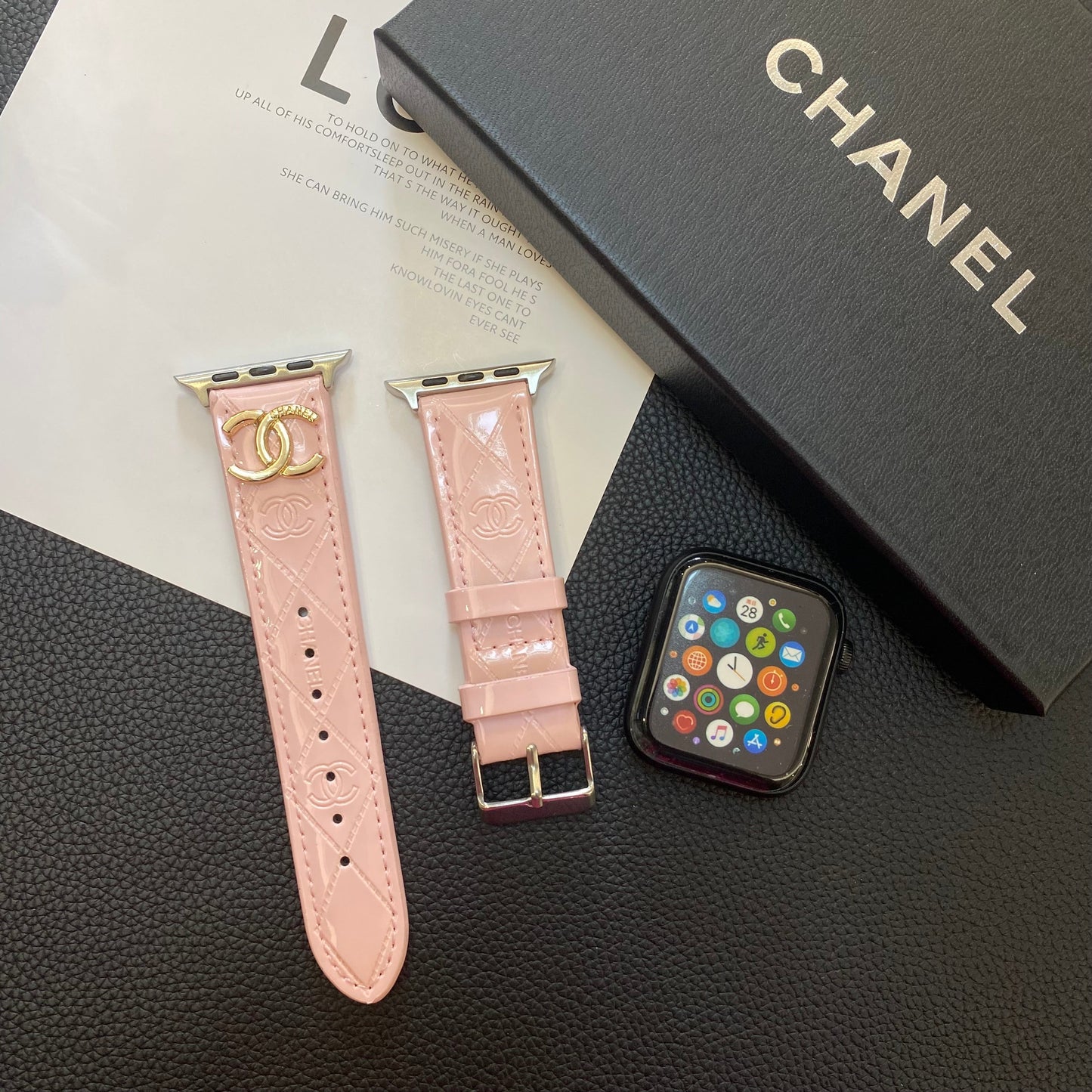 Leder CC Apple Watch Band Pink-DLG240509