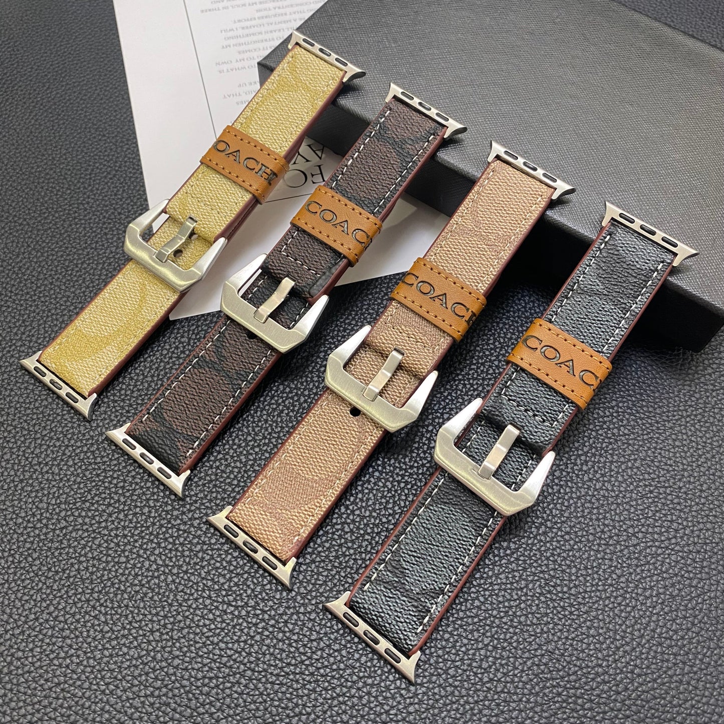 Leðurþjálfarinn Apple Watch Band Dark Brown-YHK244221710