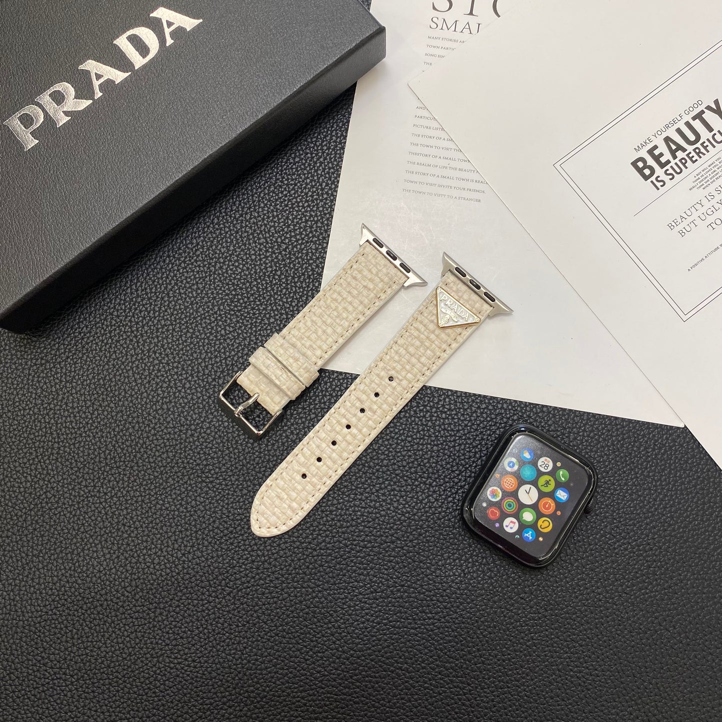 Neule Prada Apple Watch Band White-BZK240509