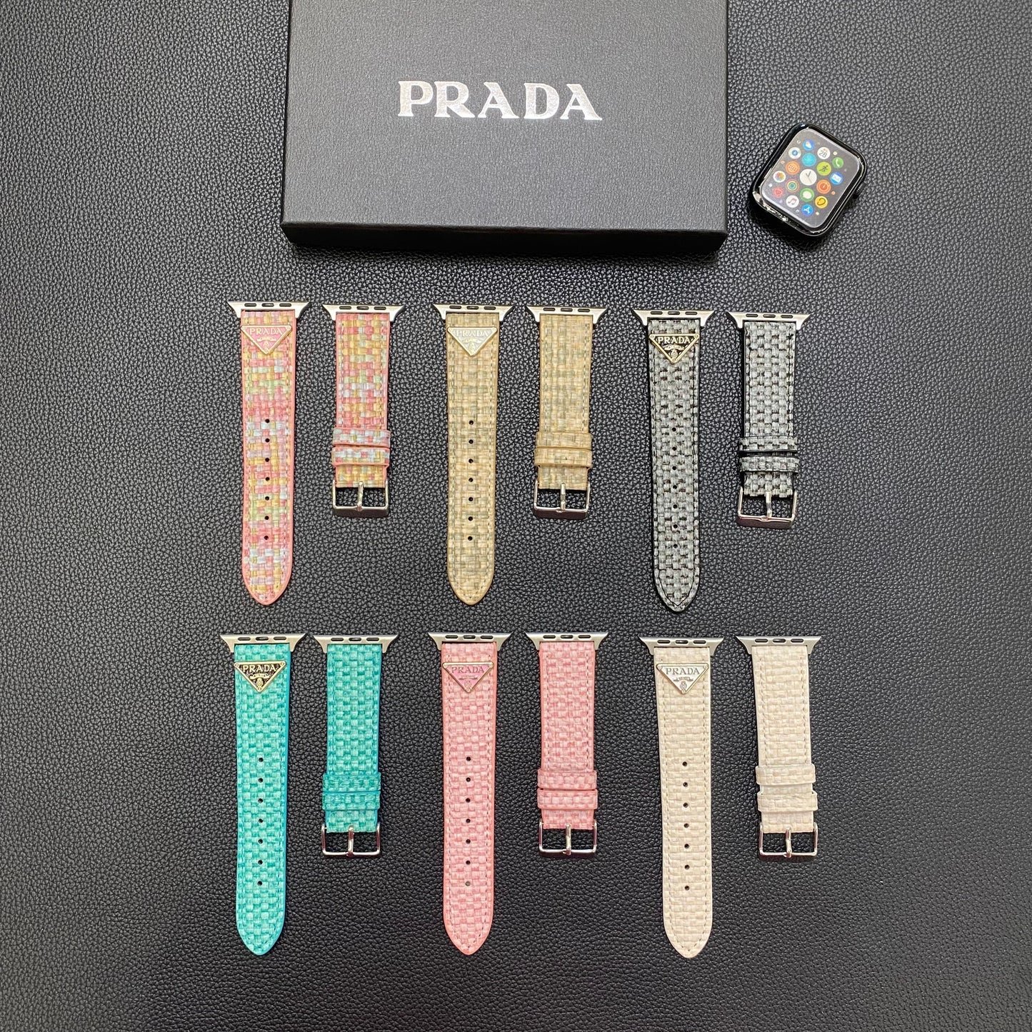 Gebreide Prada Apple Watch-band Pink-BZK240509