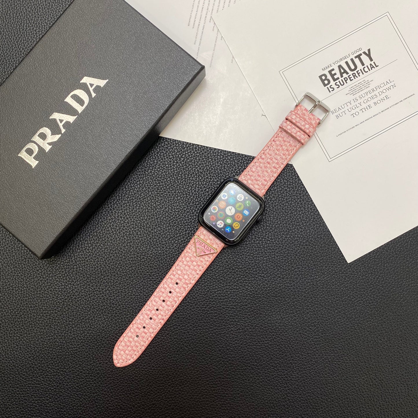 Neule Prada Apple Watch Band Pink-BZK240509