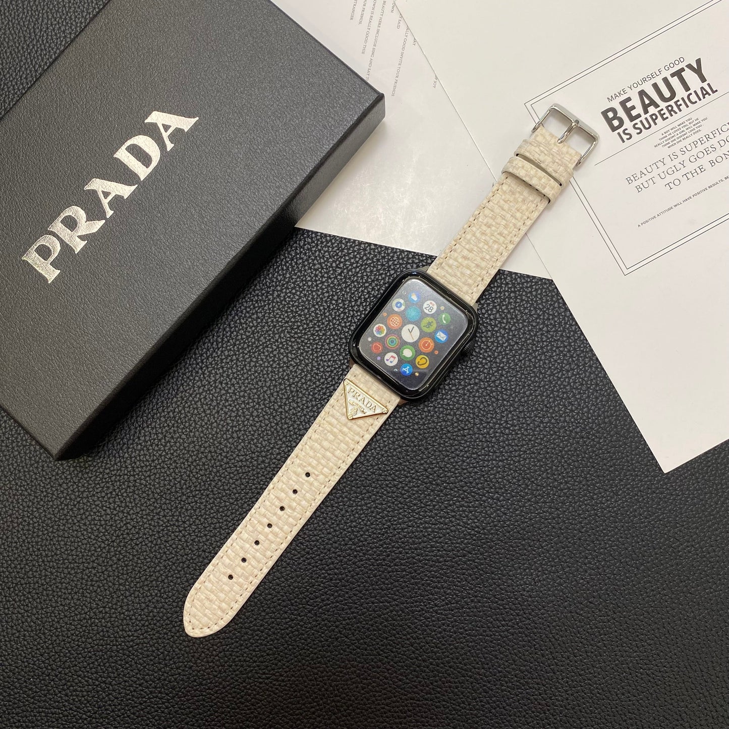 Neule Prada Apple Watch Band White-BZK240509